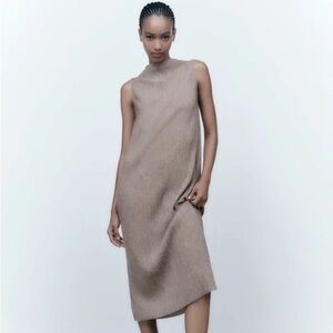 Zara Soft Dress – Gray/Tan (Size S)